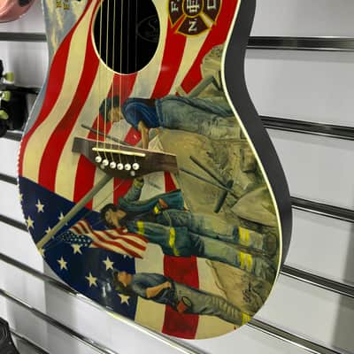 #104/125 Fireman's 9/11 NYC New York City Tribute 2002 Schecter Custom Diamond Series Acoustic image 3