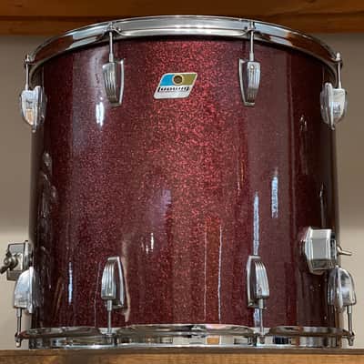 1970's Ludwig 3-Ply Burgundy Sparkle 15x26 13/14/16/18/26 Drum Kit Re-Wrap image 17