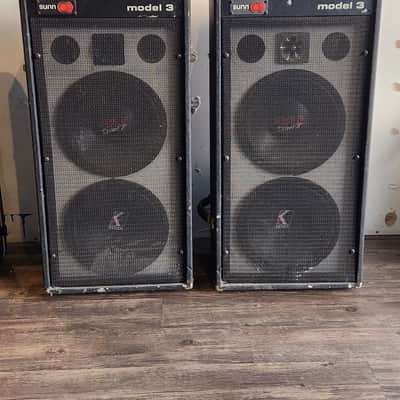 Vintage 1970s Sunn Model 3 2x12" Cabinet Speaker Pair Changed Speakers image 1