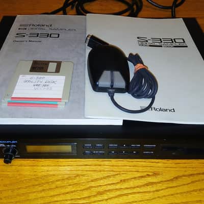Roland S-330 Digital Sampler With MU-1 Mouse & Manuals & 100+ Sound Disks (+ Monitor) EXC 1987 - 1988