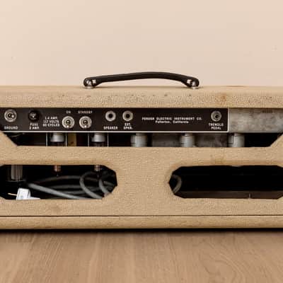1961 Fender Tremolux Blonde Brown Panel Piggyback Tube Amp Head 6G9 Circuit w/ EL84 (6BQ5) image 8