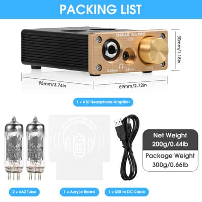 Douk Audio U10 HiFi Valve Stereo Tube Preamp/amplifier 6.35mm/3.5mm 6A2 + Free shipping image 7