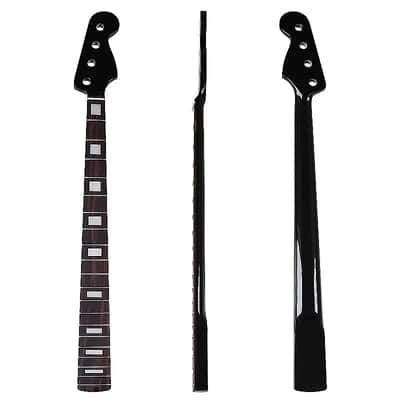 4 String Electric Bass Glossy Black Maple Neck, Rosewood 20 Frets Fretboard image 1