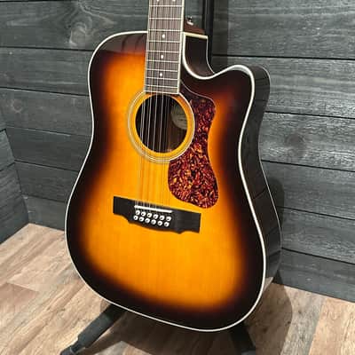 Guild D-2612CE Deluxe 12-String Cutaway Acoustic-Electric Guitar - Antique Sunburst image 3