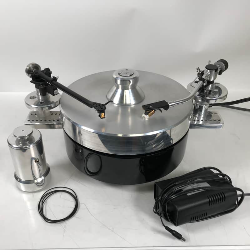 Acoustic Solid Solid Round Dual Tonearm Turntable image 1