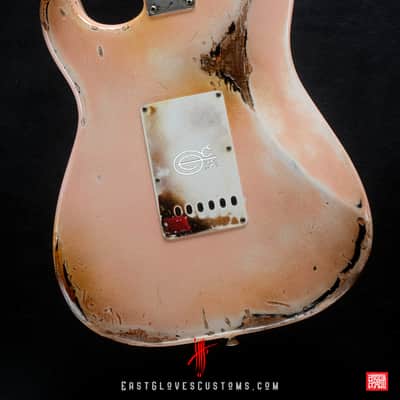 Fender Stratocaster Shell Pink Heavy Aged Relic by East Gloves Customs image 5
