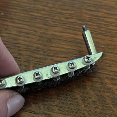 1960s Fender Jazzmaster Jaguar guitar bridge threaded saddles image 2