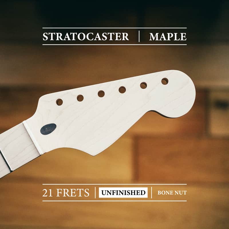 Stratocaster Neck – Maple | Unfinished | 21 Frets | Bone Nut imagen 1