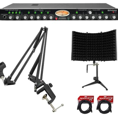 Presonus Studio Channel Recording Vacuum Tube Mic Preamp+Boom Arm+Shield+Cables image 1
