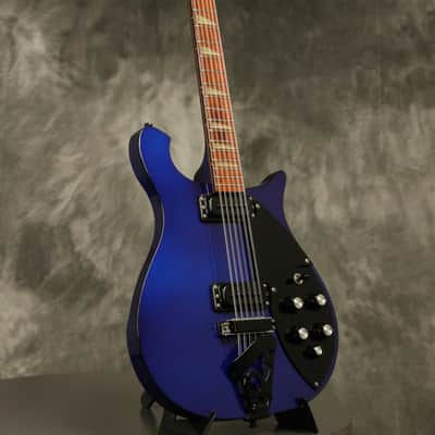 1986 Rickenbacker 620/12 string Midnight Blue BT Black binding + hardware image 5
