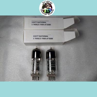 1960's National 12AT7 6201 ECC81 Triple Mica Long Black Ribbed Plate "Super Strong Match Pair Tubes" 7000+ of 5500 = 120% The Best Sounding 12AT7 & Extremely Rare For Guitar Bass & Hi Fi Amps! #59 image 1