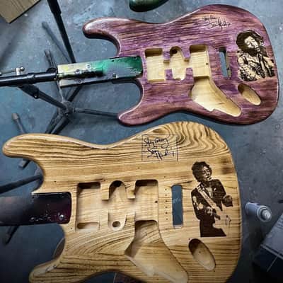 Pistols Crown Stratocaster guitar body left hand body with pickguard handmade Jimi Hendrix 2021 image 2