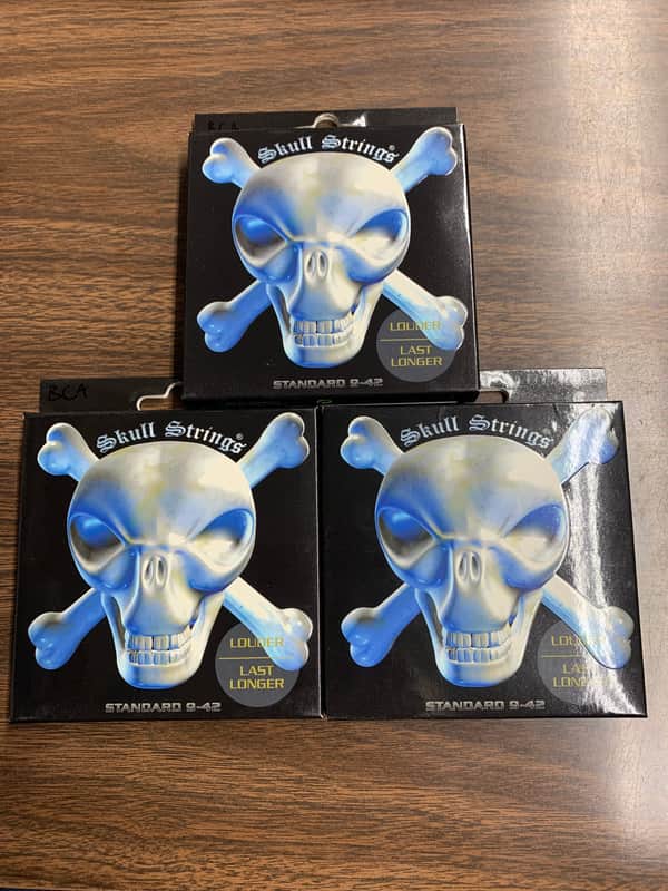 LOT of 3 Skull Strings 9-42 extra light electric GUITAR strings new image 1