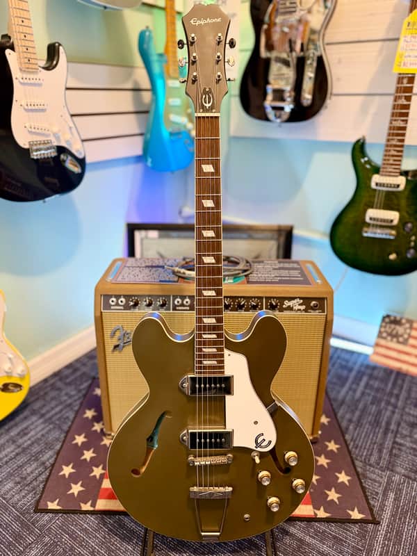 Epiphone Casino Semi Hollowbody Electric, Satin Olive Drab - Pre Owned image 1