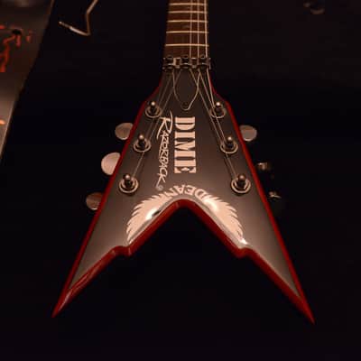 Dean Dimebag Darrell Razorback Flying V Pantera Signature Dime Guitar Black Red Bevels + Hard Case image 7