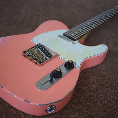 MJT Warmoth Fender American Vintage 62 Relic Road Worn Telecaster Shell Pink Coral image 3