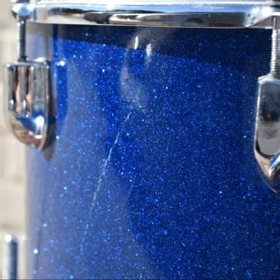 Vintage Pearl Kit "Tempro"  Drum Set with Snare in Blue Sparkle 20, 14, 12, 16 image 10