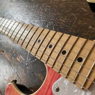 Fender Japanese Ltd Edition 'AST-FMT' Aerodyne Stratocaster 2016 Transparent Pink Maple Flametop w/ Hardcase image 17