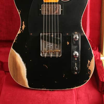Fender Custom Shop Limited Edition '53 HS Telecaster Heavy Relic 1-Piece 2A Flame Quartersawn Maple Aged Black *On Hold image 1