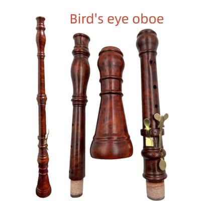 Professional German Baroque style Oboe A-415HZ, Hard Bird's eye wood oboe image 1