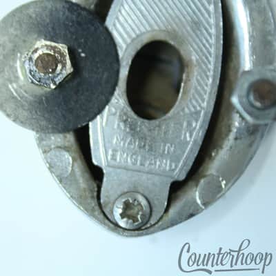 Premier Bass Drum Spur Mounts Spring-Loaded Push-Button Chrome Vintage 50s Elite image 3