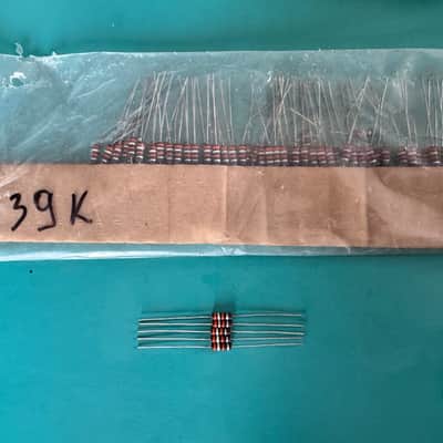 NOS 5x 39K 0.5W 1/2W 10% CARBON COMPOSITE COMP RESISTORS FOR TUBE AMP HIFI AMPLIFIER image 3