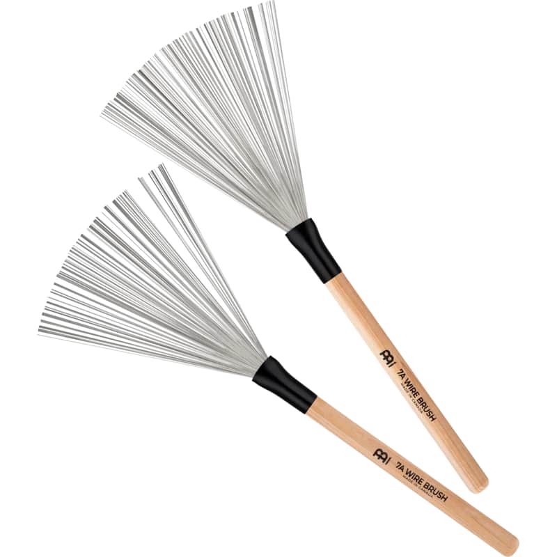 Meinl 7A Fixed Wire Brushes with Wood Handles - Pair image 1