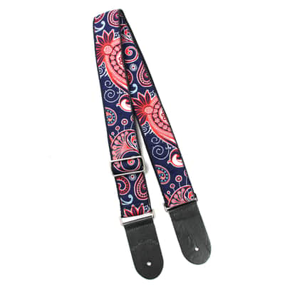 Walker And Williams JK-02 Vintage Modern Red, White & Blue Paisley Design With Chrome Hardware image 4
