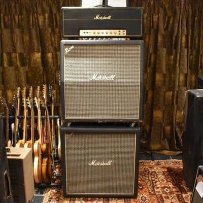 Vintage 1971 Marshall JMP Super Bass Stack Straight Slant Cab w/ Original Covers image 1