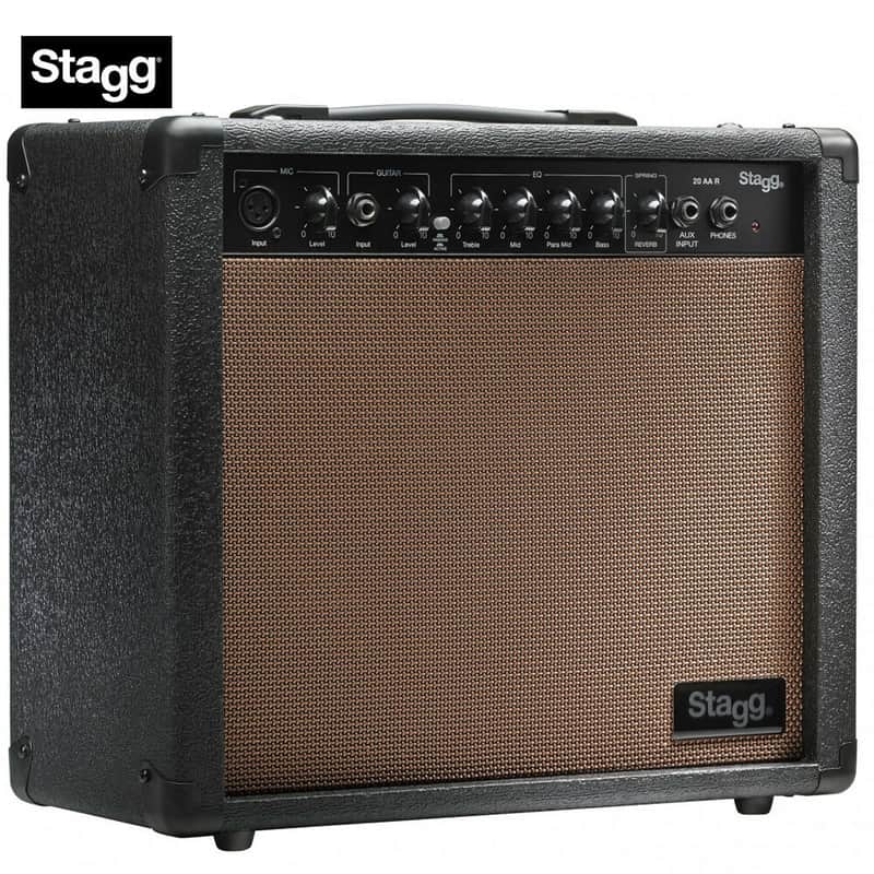 Stagg 20 AA R USA 20 Watts Acoustic Guitar Amp with 8" Speaker and Spring Reverb image 1