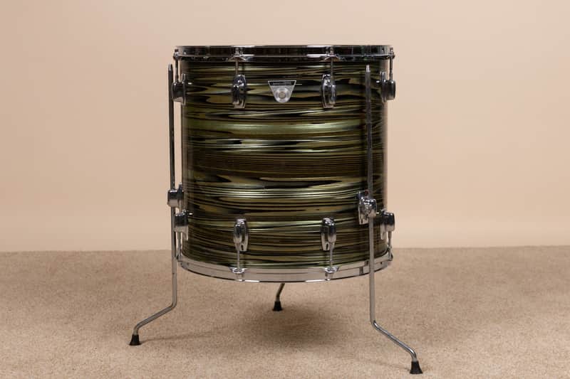 Vintage Ludwig 16x16 Avocado Strata Floor Tom image 1