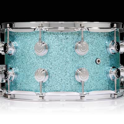 DW Collector’s Series SSC Maple 14x8 Snare Drum - Aqua Glass / Chrome image 5
