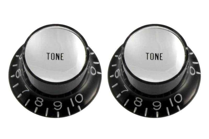 Allparts PK-0182-023 Reflector Knobs Tone Black (set of 2) image 1