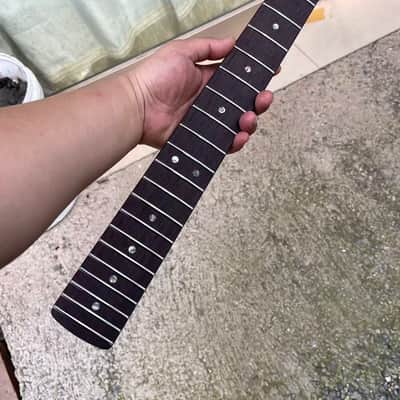1 Large headstock 25.5 inch 22 frets wenge guitar neck hole 10mm Satin wenge fingerboard image 3