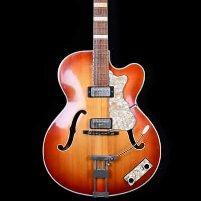 Höfner President Guitar from mid 60's in Cherry Burst with original Bag image 1