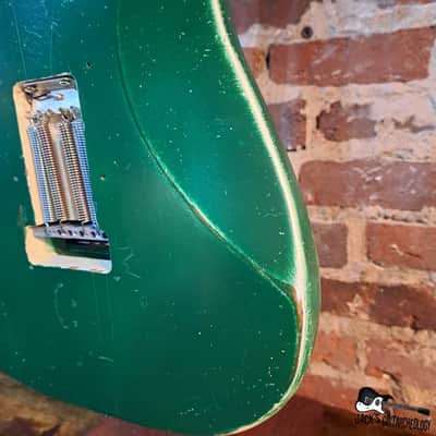 JACK'd: Fender Stratocaster *MIM Factory Fire* w/ Refinish & Upgrades (1994 - Bullitt Green Relic) image 15