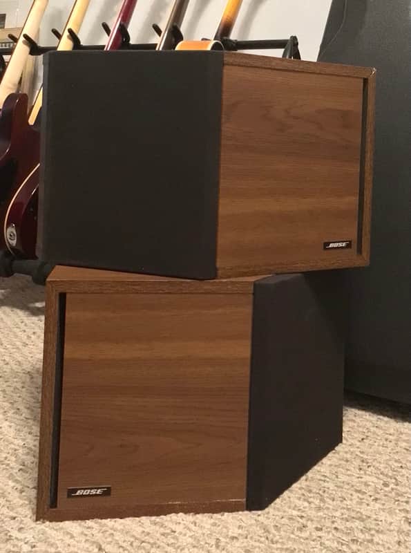 Vintage Bose 2.2 Left & Right Direct Reflecting Wood Angled