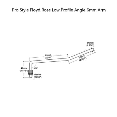 Floyd Rose Pro Low Profile Angled Bar Chrome Tremolo 6mm Arm with 9mm-1.0 Thread Cap (NOS) image 5
