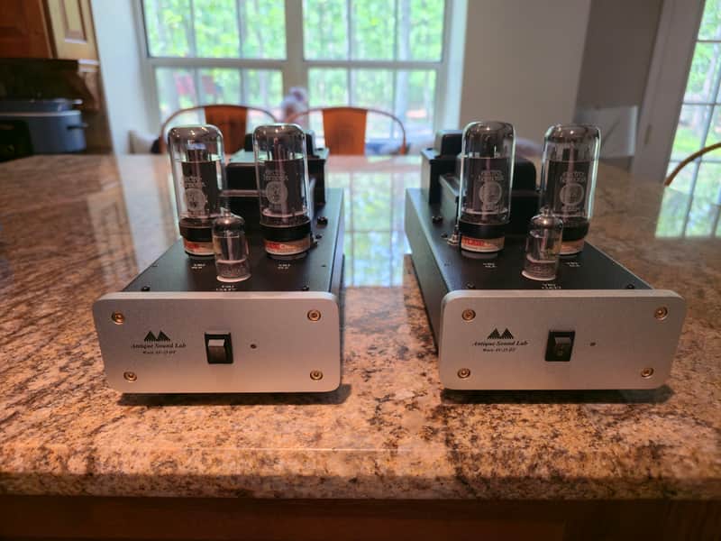 Antique Sound Labs ASL Wave AV-25 DT monoblock tube amps - Silver