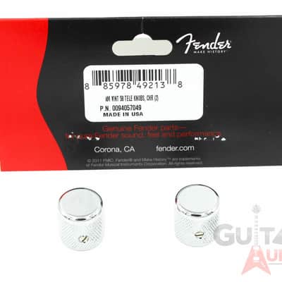 Genuine Fender '58 American Vintage Knurled Tele Dome Knobs (2) - CHROME image 3