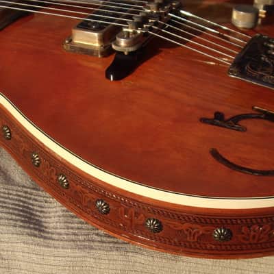 Immagine Gretsch ROUNDUP 6130 1955 - Orange "G" brand & All Western features Cactus & Cowboy Leather bound body - 6