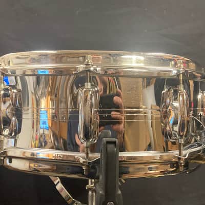 Slingerland - 5x14" Radio King 10-Lug Snare Drum. 1968–1972 - Chrome over Brass image 11