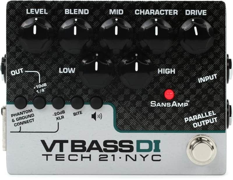 Tech 21 NYC SansAmp VT Bass DI Pre-amp Pedal 100% Analog Circuitry Direct Box Record Direct image 1