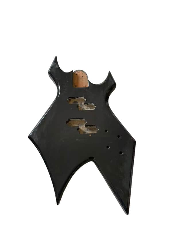 Black Basswood 4 String Warlock Style Bass Body image 1