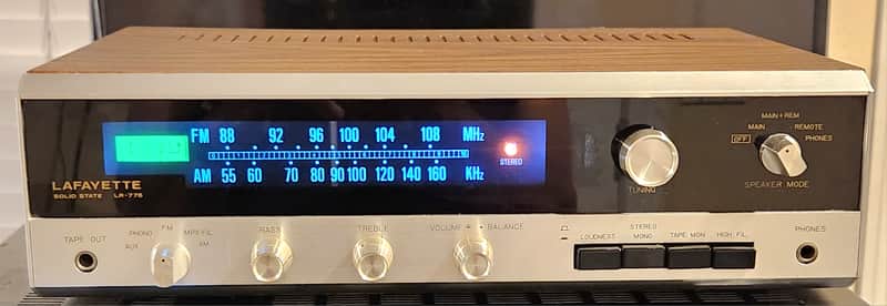 Lafayette Lafayette LR-775 is a vintage 100-watt solid-state AM/FM stereo receiver 1970 - Metal walnut finish image 1