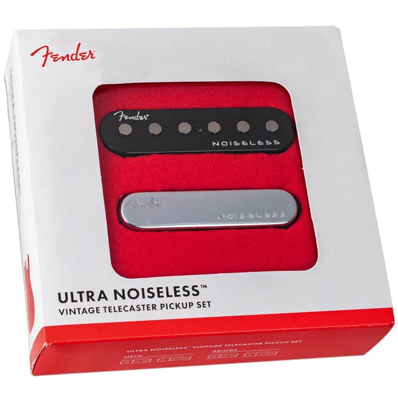 Fender Ultra Noiseless Vintage Telecaster Pickups, Set of 2, Black and Chrome image 1