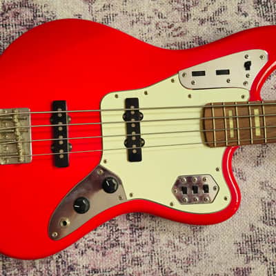 Fender Jaguar Bass Guitar. Crafted In Japan 2006 Red image 3