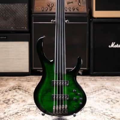 Ibanez Steve Di Giorgio Signature SDGB1-DMT 5-String Fretless Electric Bass - Dark Moss Burst image 3