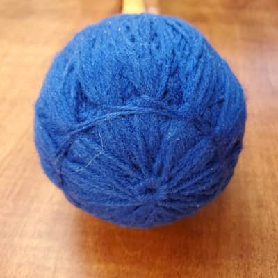 Grover TT-1 Gong/Tam Tam Mallet, Early 2000s Blue yarn w/wood shaft image 5