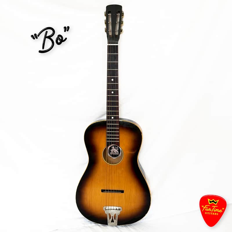 1960s Lignatone Parlor Guitar Vintage Brownburst Acoustic – Made in Czechoslovakia – “Bo” image 1